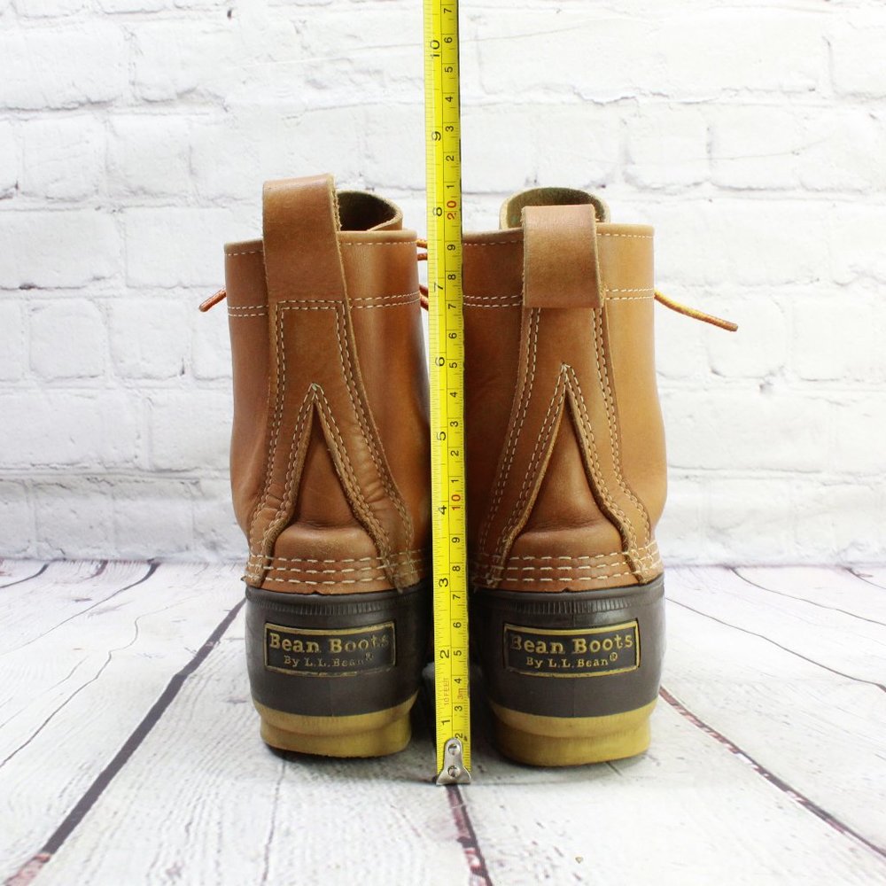 LL Bean Thinsulate Lined 8" Brown Leather Waterproof Duck Boots Size 6 M - Picture 7 of 9